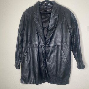 Wilsons Leather Thinsulate Coat Womens L‎ Black Removeable Liner